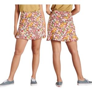 NWT Toad & Co Chaka Ruffle Skirt in Brick Garden Print - Sz Medium
